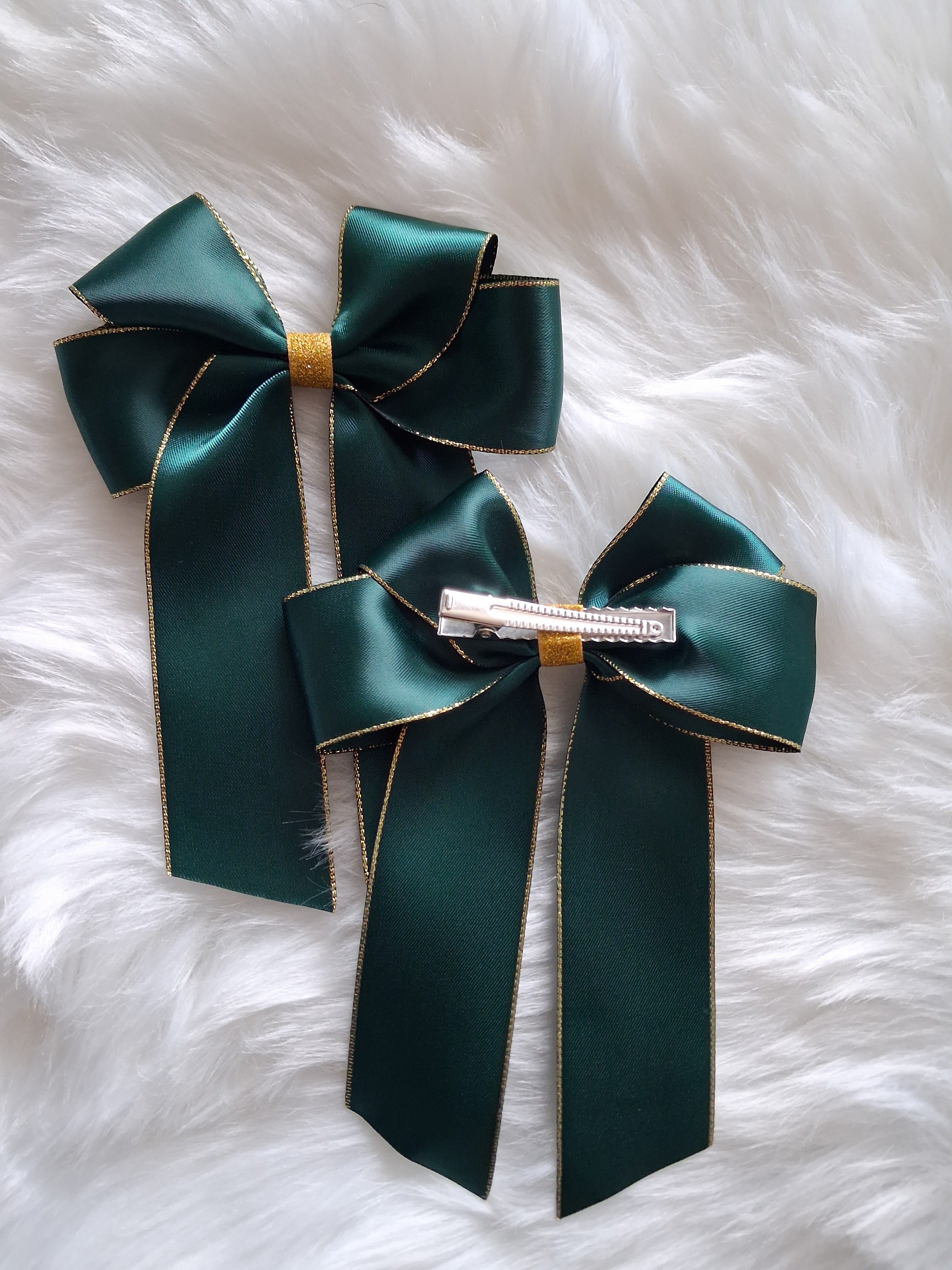 5" glitter satin hairbows