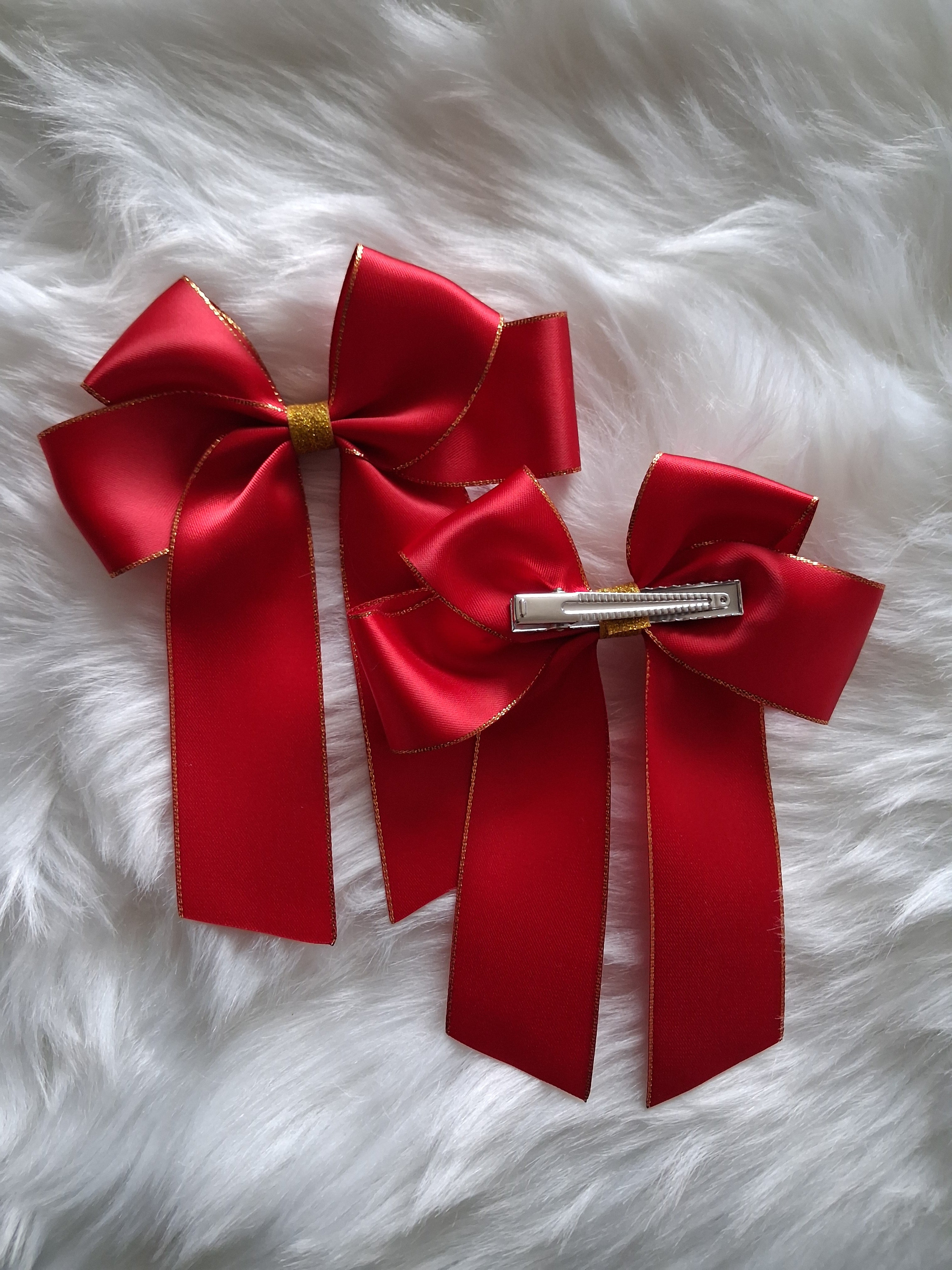 5" glitter satin hairbows