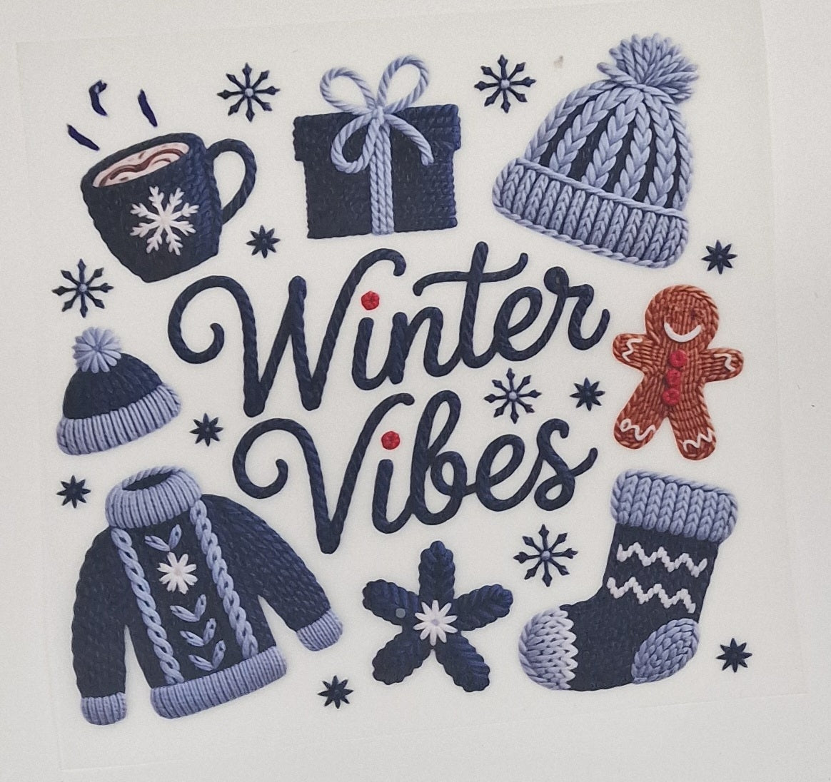 Winter Vibes Faux Yarn DTF print
