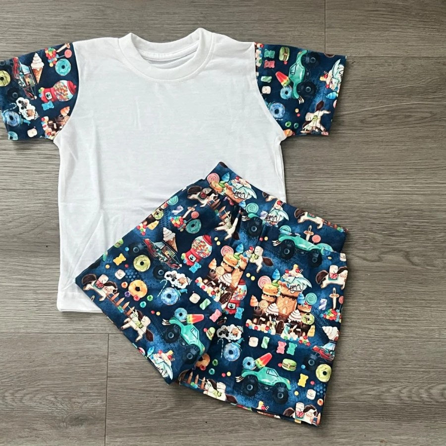 Blue Candyland shorts sets - Wraps and Blanks