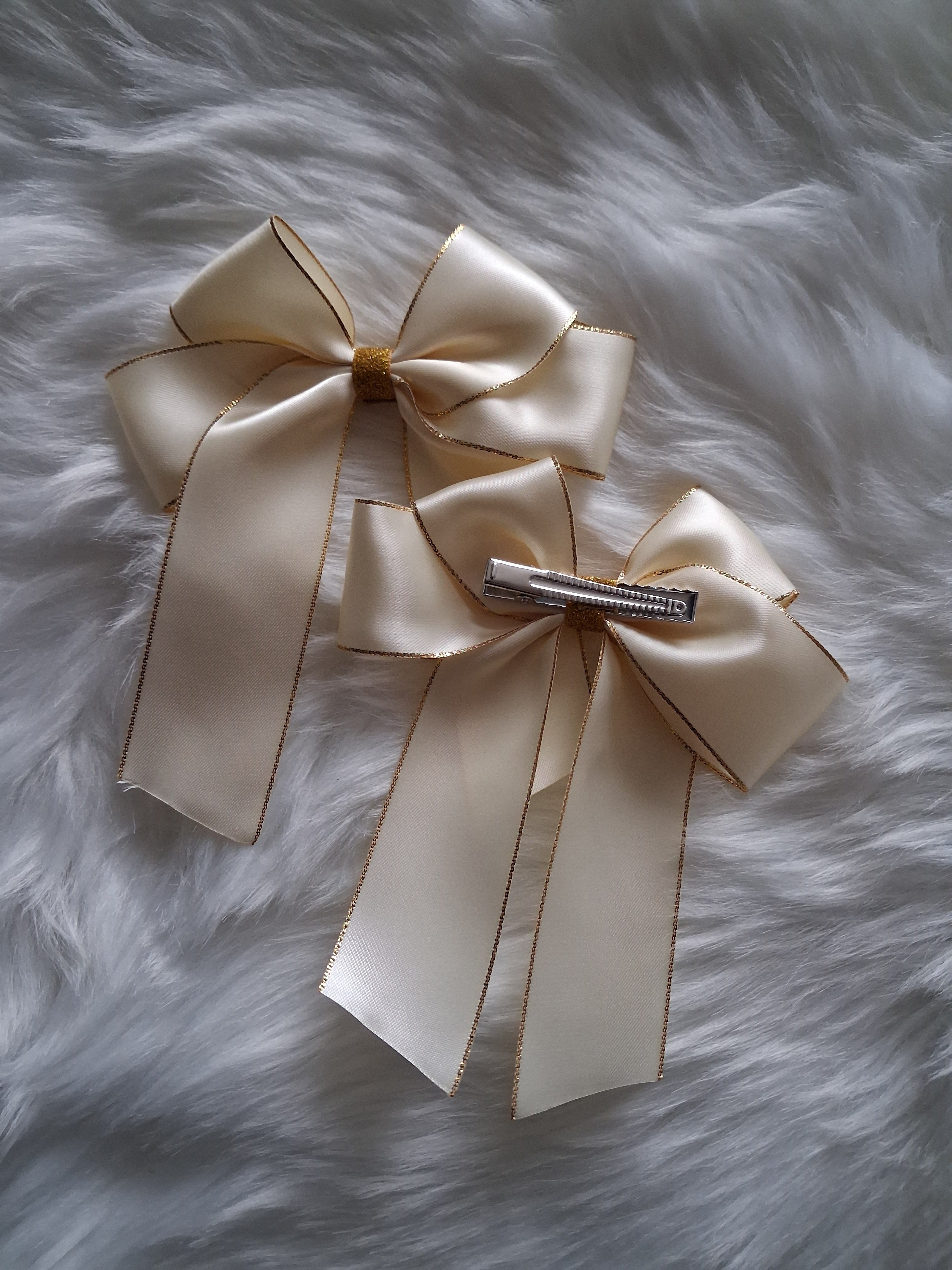 5" glitter satin hairbows