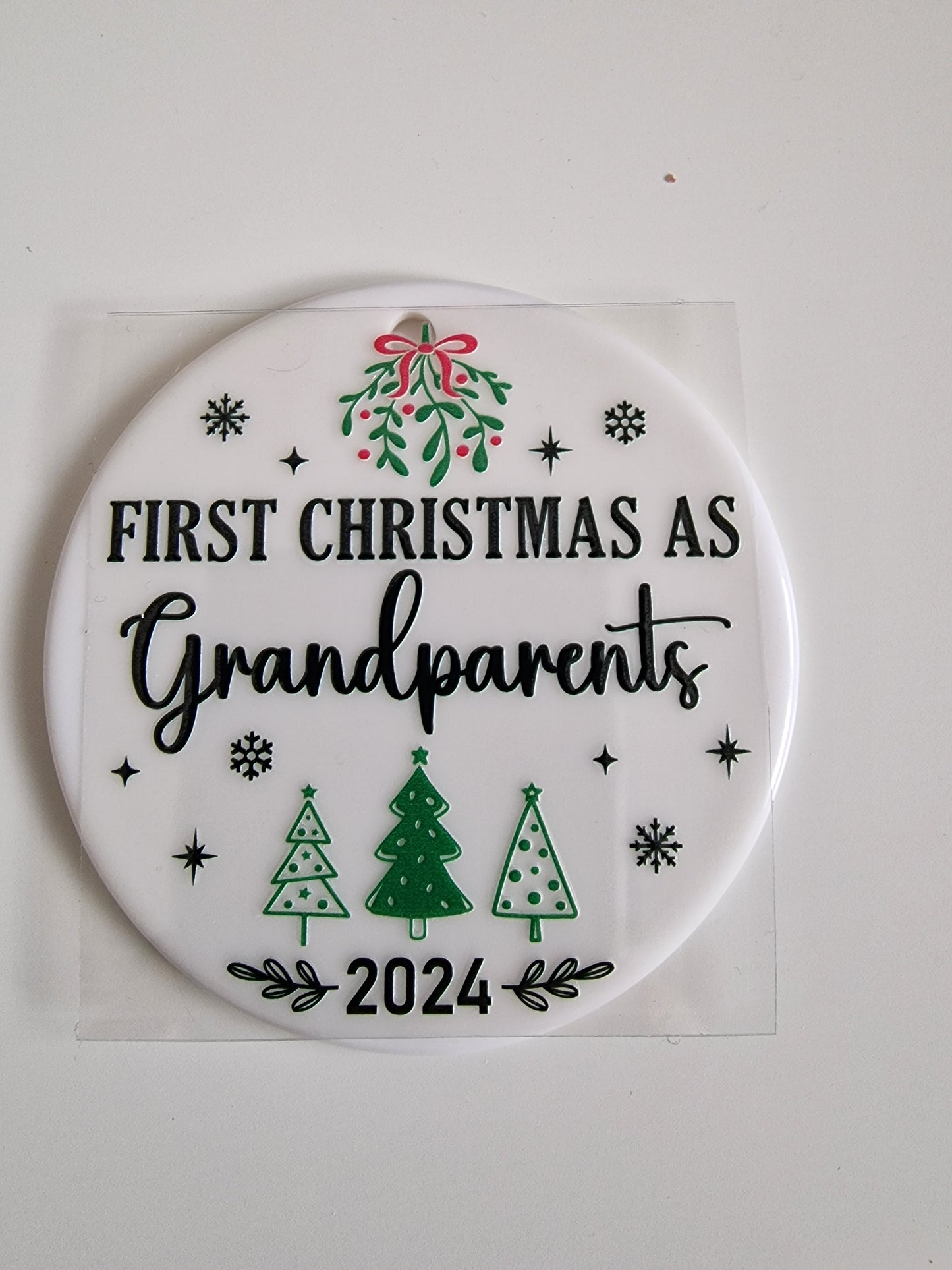 First Christmas as Grandparents UVDTF decal