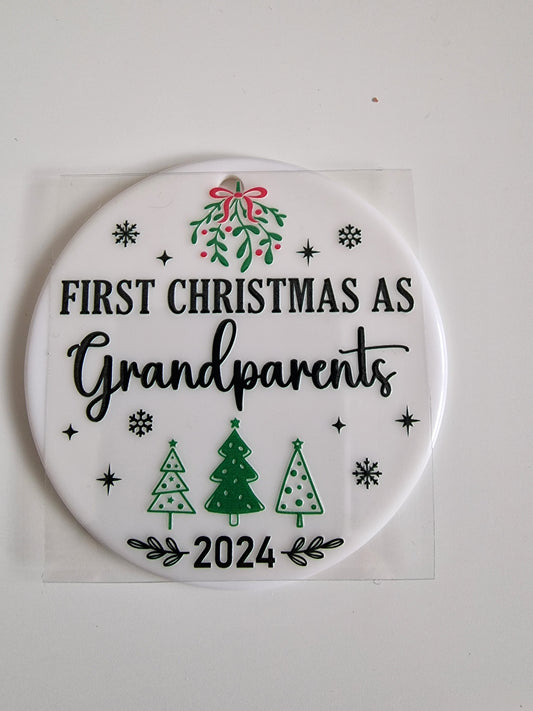 First Christmas as Grandparents UVDTF decal