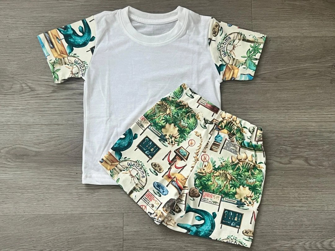 Dino Museum shorts sets - Wraps and Blanks