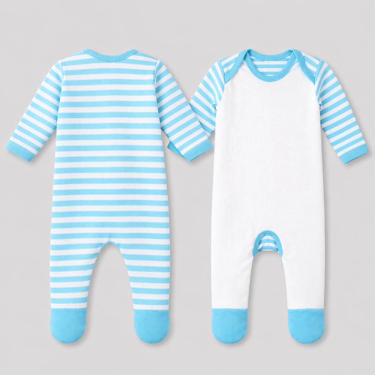 Baby blue stripe sublimation rompers - Wraps and Blanks