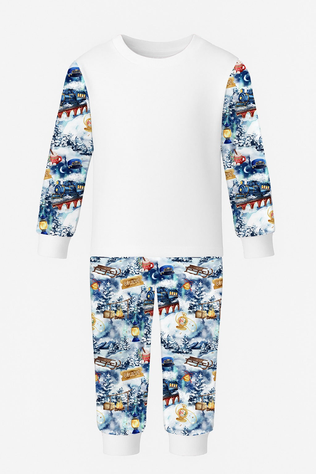 Blue Train Sublimation Kids Pyjamas PRE-ORDER