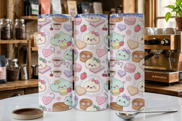 Afternoon tea Kawaii dumplings 20 oz tumbler sublimation print