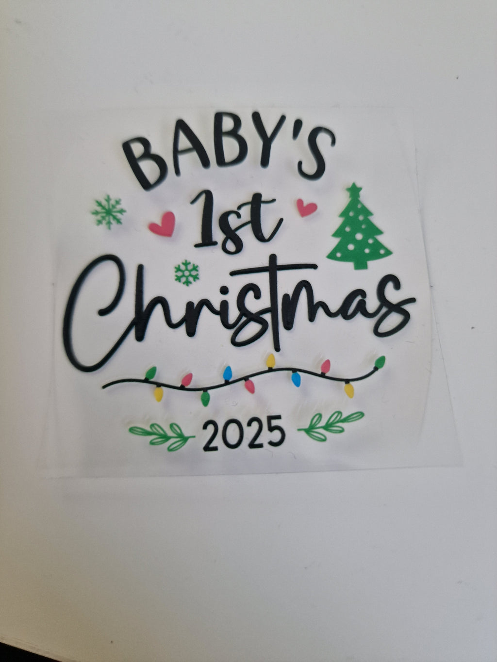 Baby's 1st Christmas UVDTF decal
