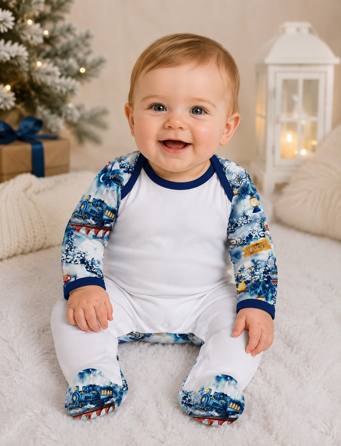 Blue Train Sublimation Kids Pyjamas PRE-ORDER