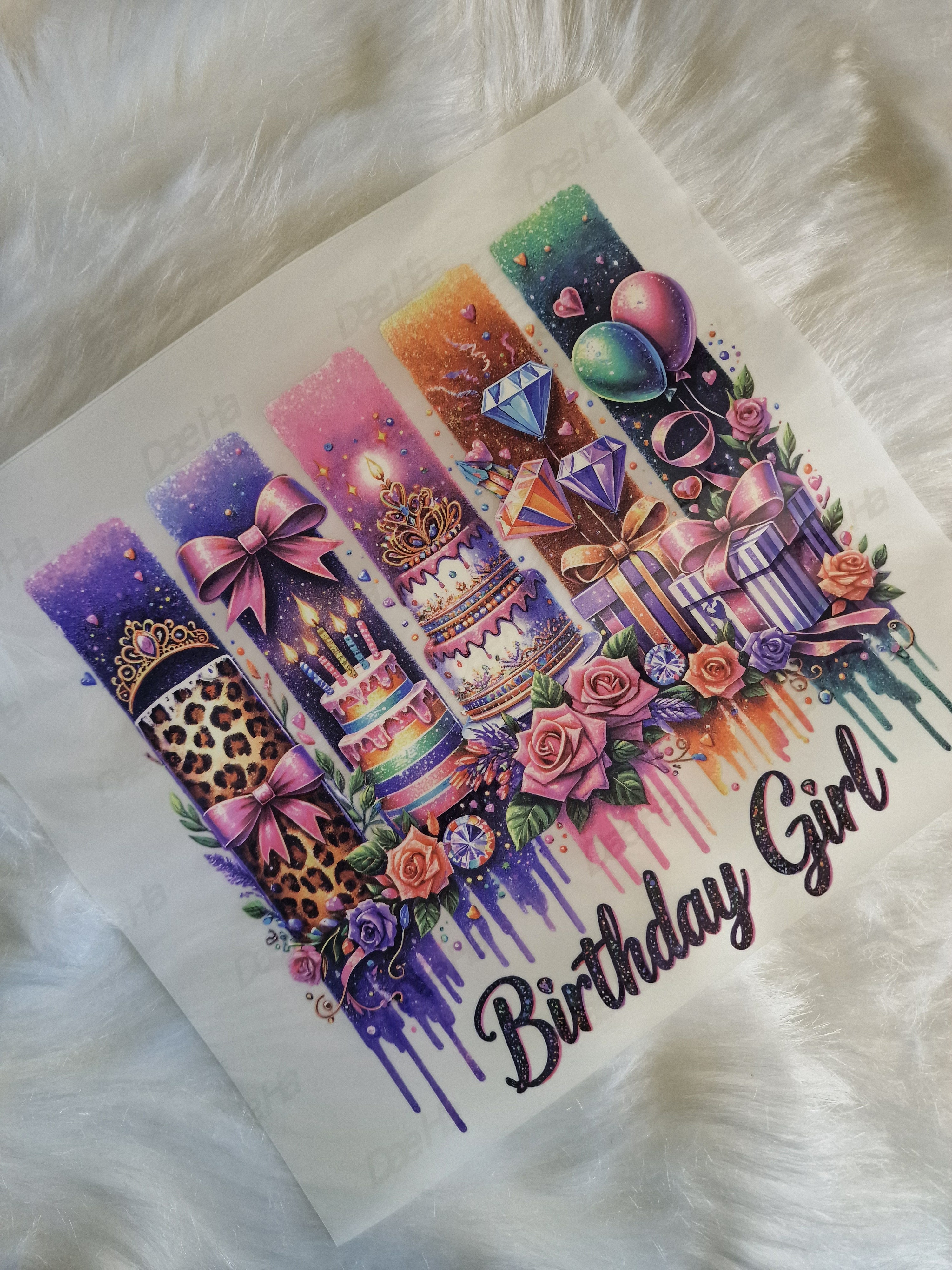 Birthday Girl 20cm DTF print - Wraps and Blanks