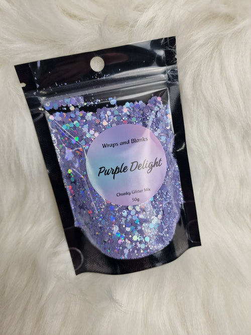"Purple Delight" chunky glitter - Wraps and Blanks