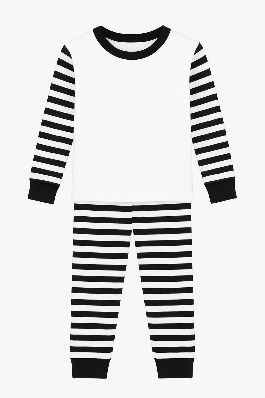 Black Stripes Sublimation Kids Pyjamas - Wraps and Blanks