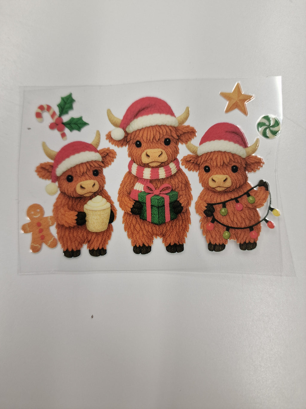 Highland Cows Faux Yarn 10cm UVDTF decal