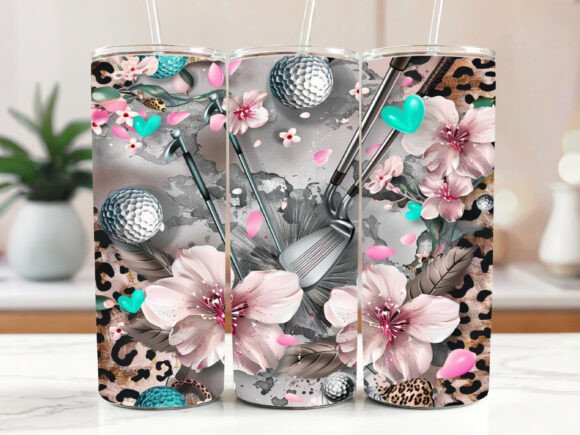 Golf floral 20 oz sublimation print - Wraps and Blanks