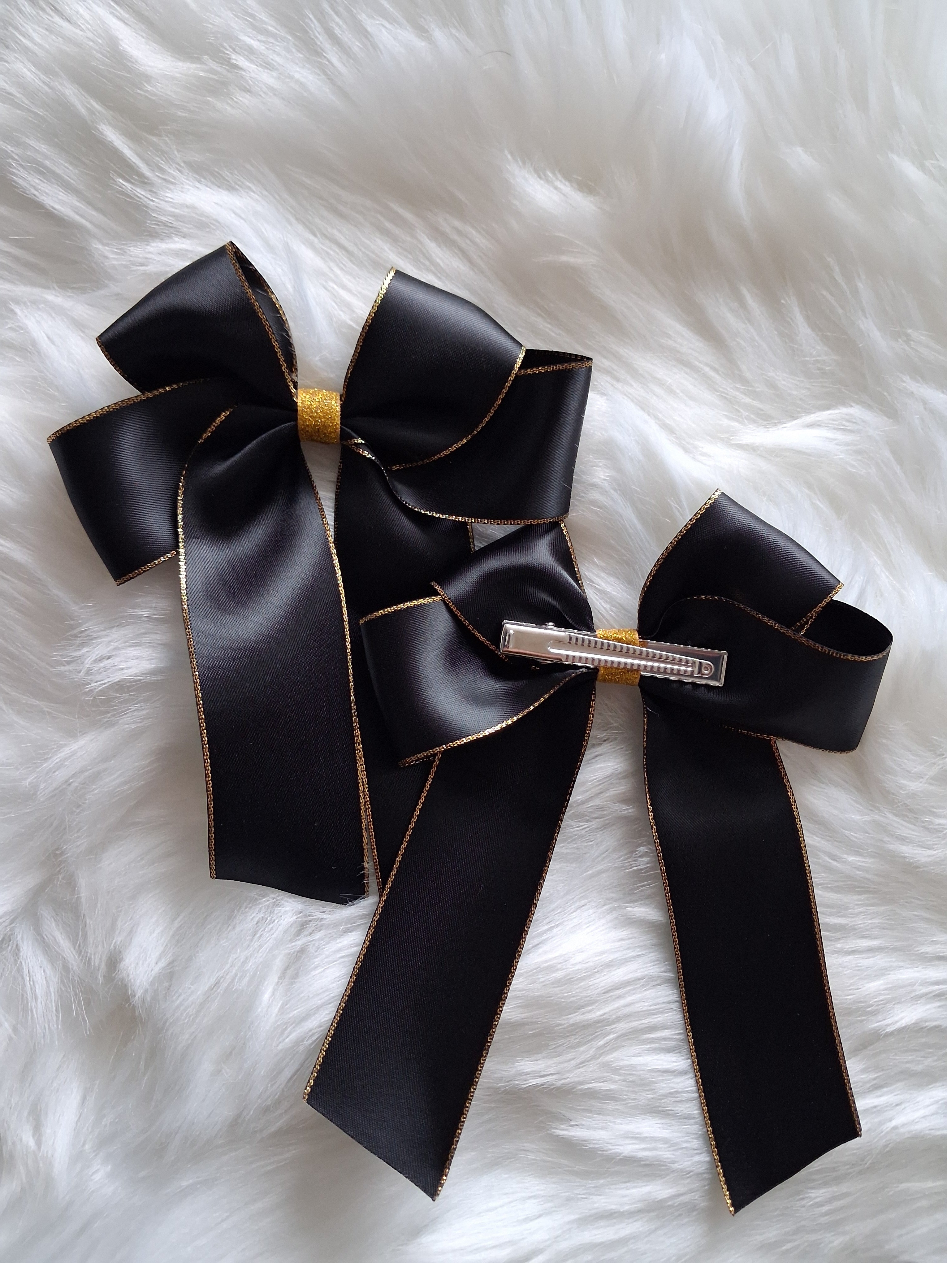 5" glitter satin hairbows