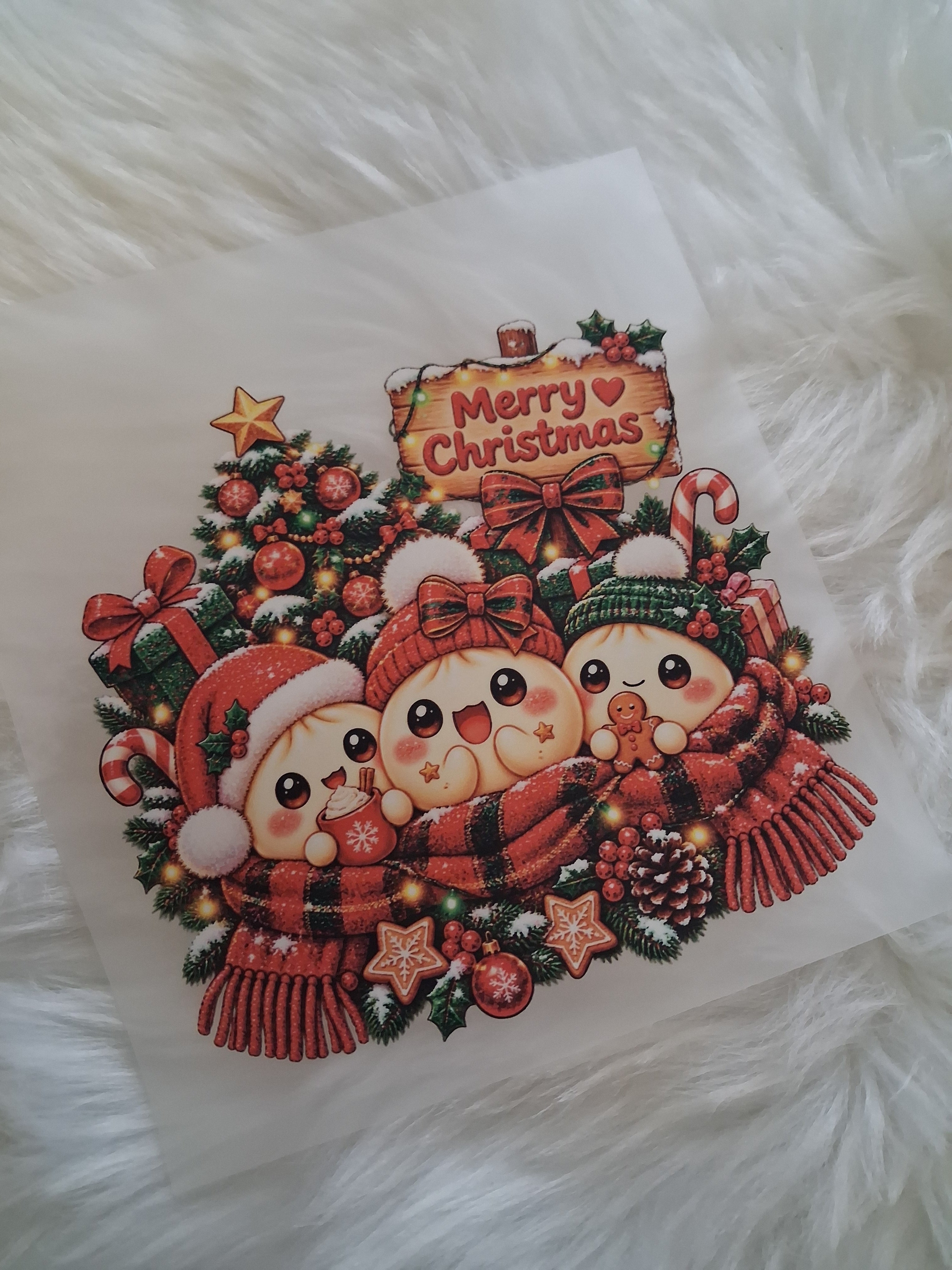 Merry Christmas dumplings 20cm DTF print