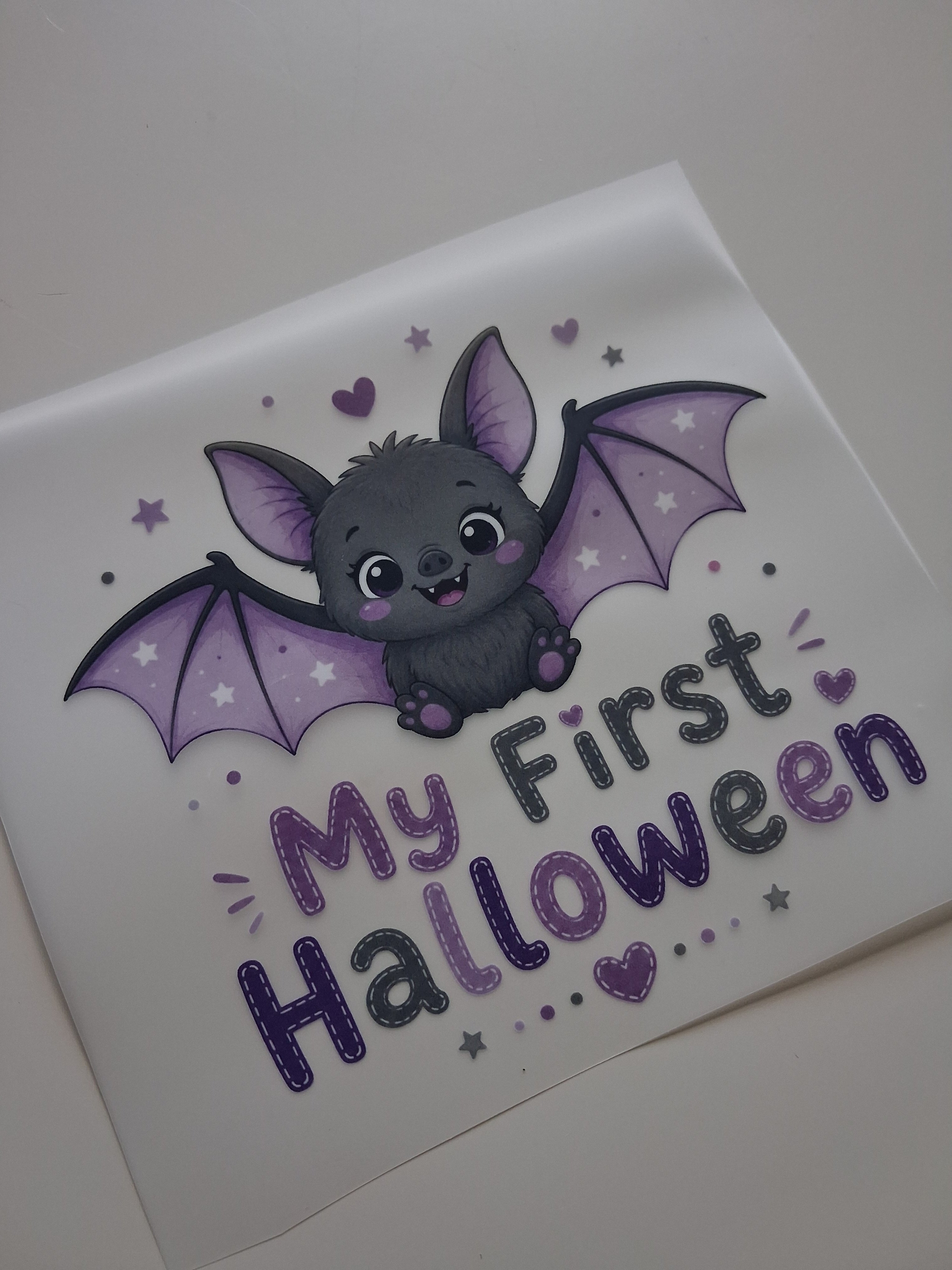 Baby bat First Halloween 15cm DTF print