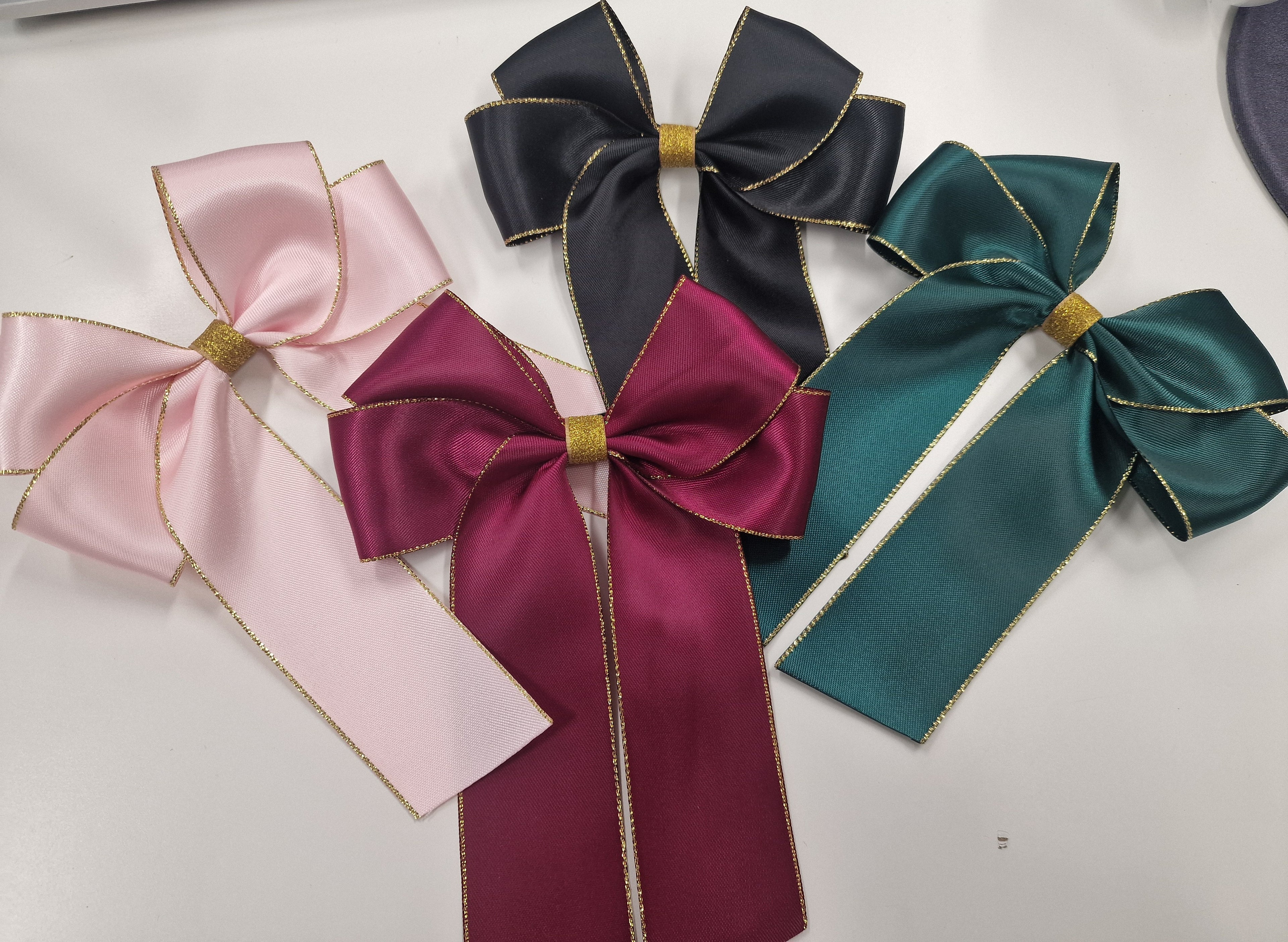 5" glitter satin hairbows