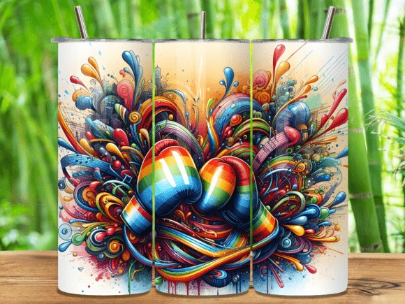 Boxing gloves rainbow 20 oz sublimation print - Wraps and Blanks