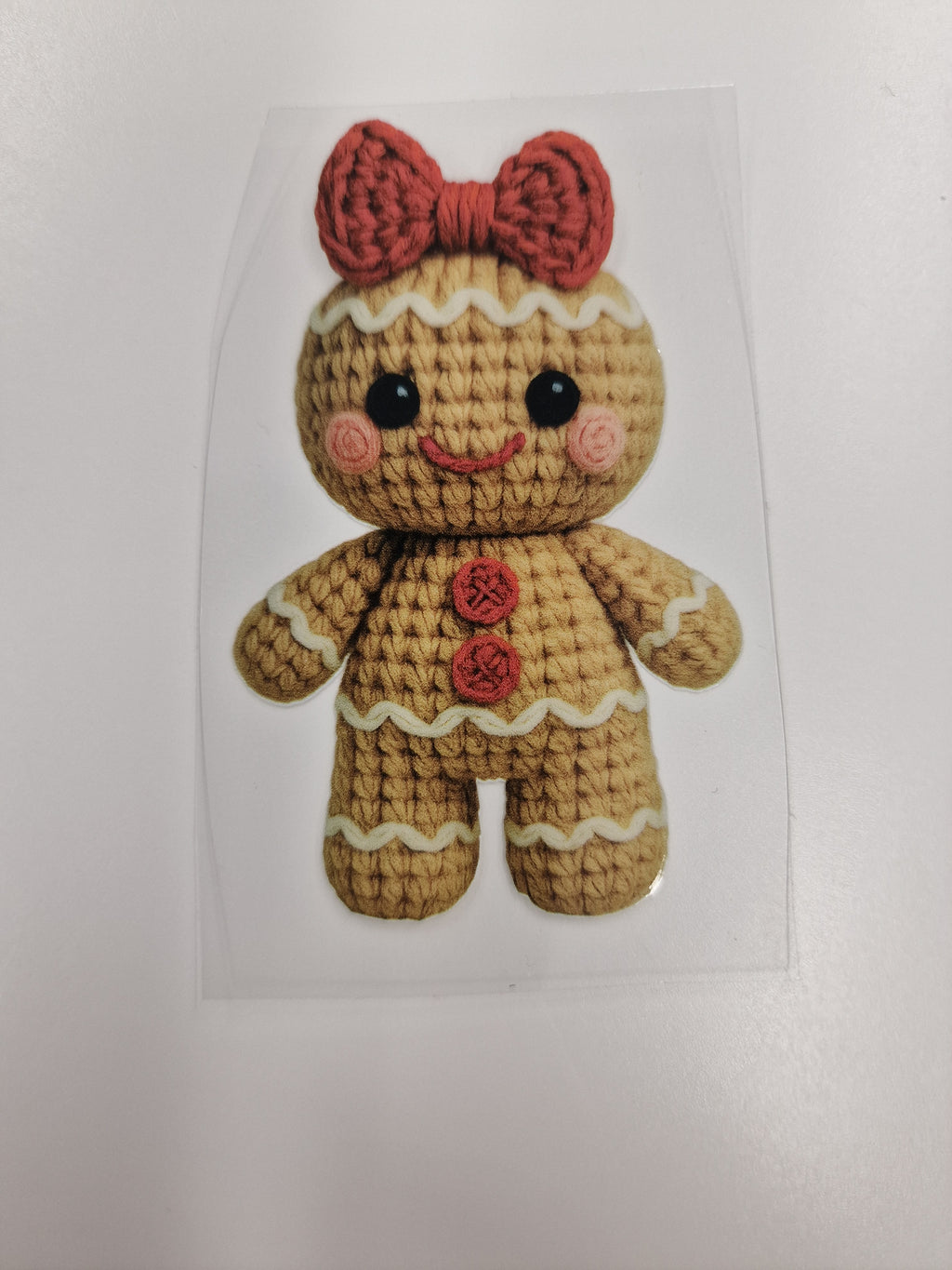 Gingerbread Girl Faux Yarn 8cm UVDTF decal