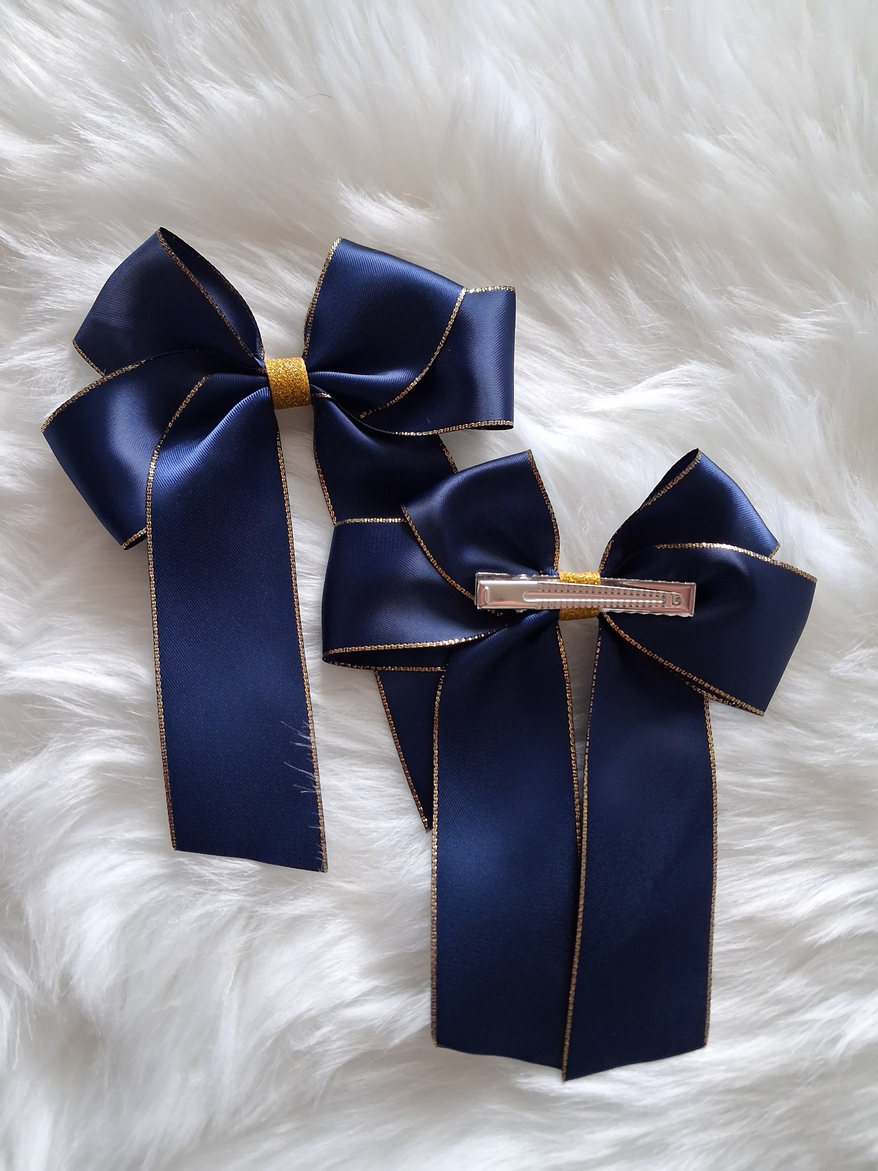 5" glitter satin hairbows