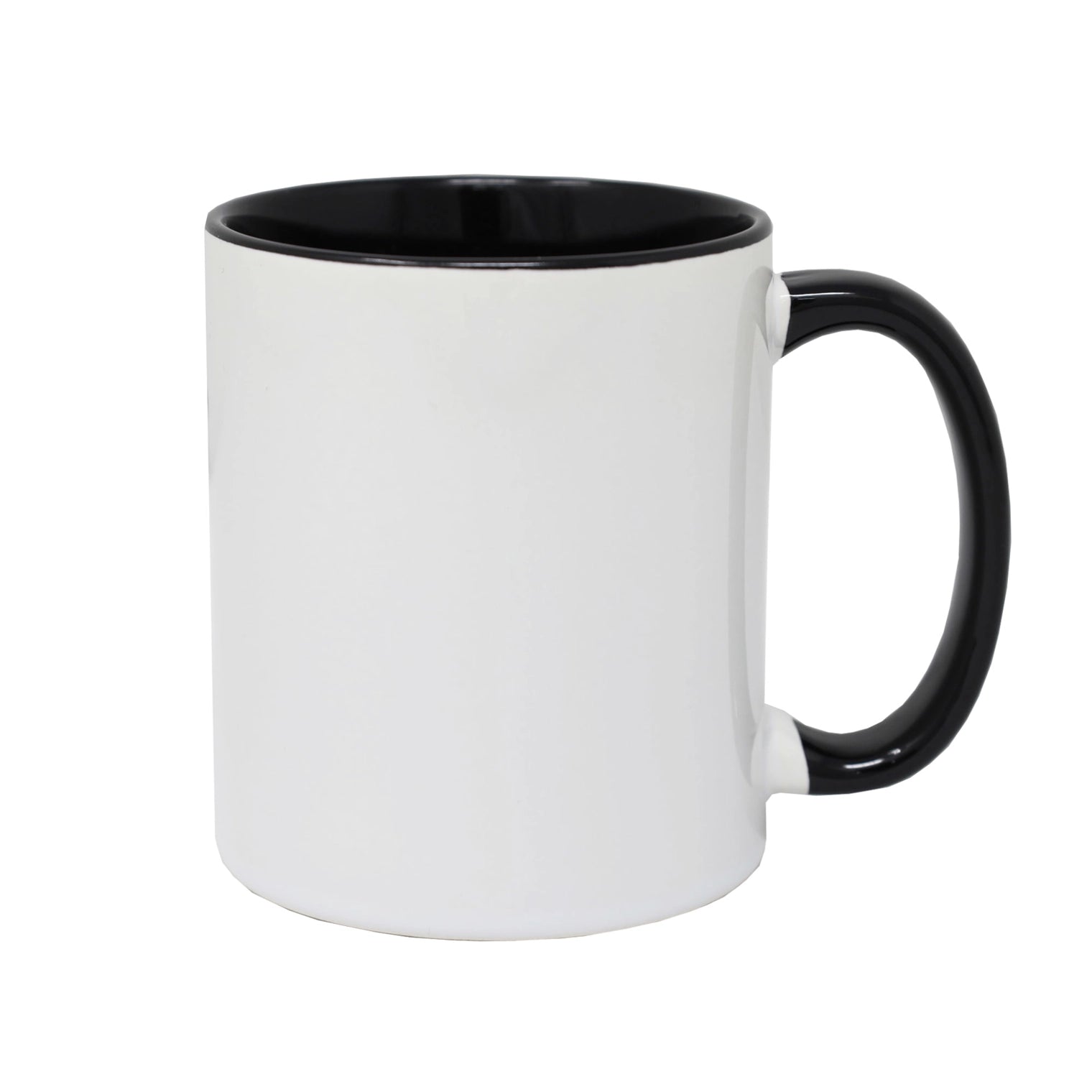 11oz white with black handle and black inner sublimation mug