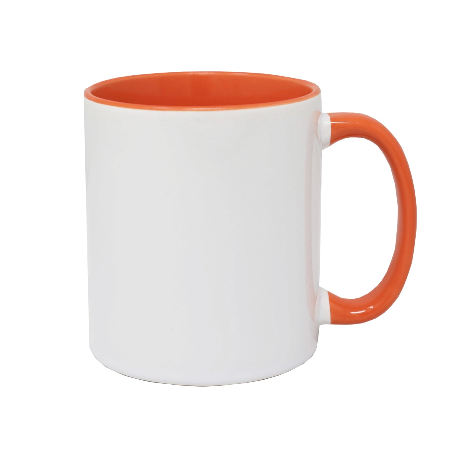 11oz white with orange handle and orange inner sublimation mug